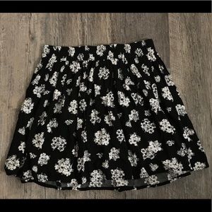 Black Floral Skirt